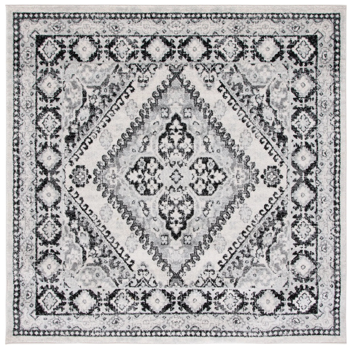 Safavieh Tulum 6'-7" x 6'-7" Rug in Ivory / Black