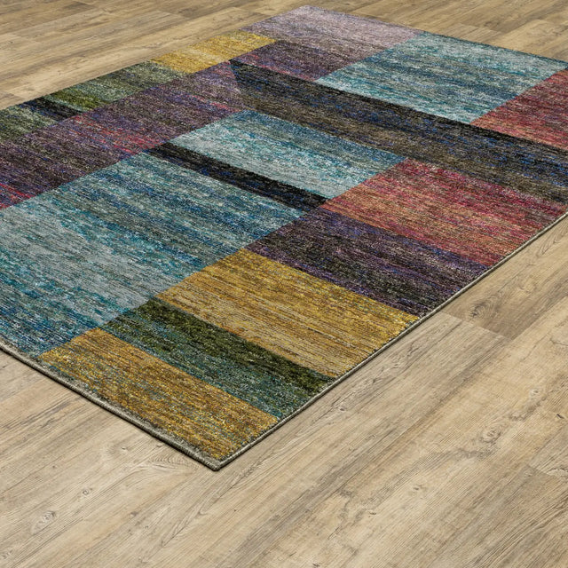 Oriental Weavers Sphinx Strada Str04 Multi/ Multi Rugs - angle detail
