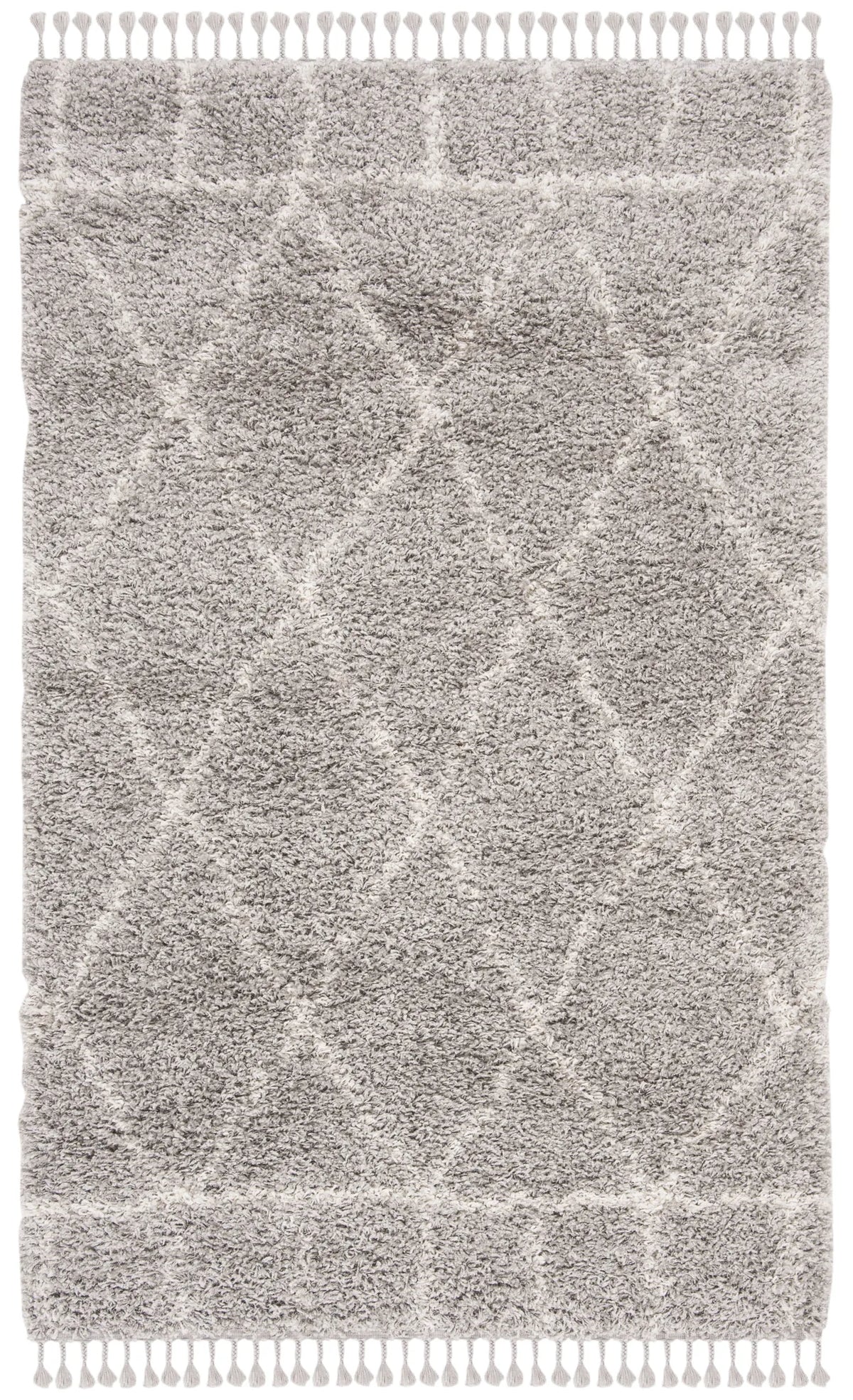 Safavieh Pro Lux Shag 400 4'-0" x 6'-0" Rug in Grey / Cream