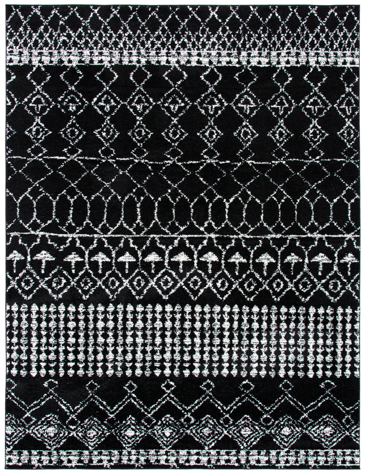 Safavieh Tulum 10'-0" x 13'-0" Rug in Black / Ivory