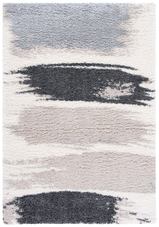 Safavieh Fontana Shag 800 4'-0" x 6'-0" Rug in Grey / Ivory
