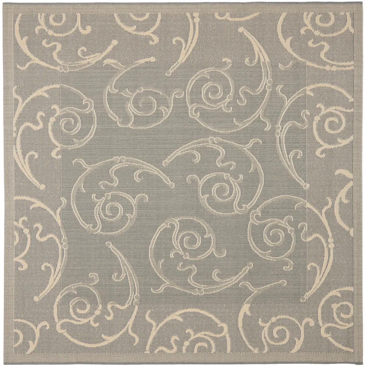 Safavieh Courtyard 6'-7" x 6'-7" Rug in Grey / Natural