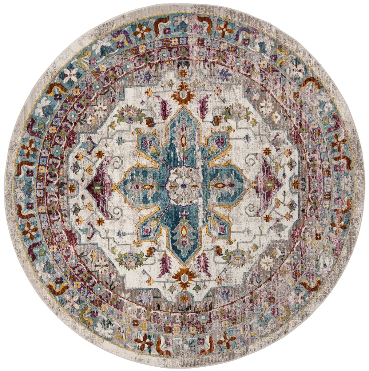 Safavieh Aria 6'-5" x 6'-5" Rug in Cream / Multi