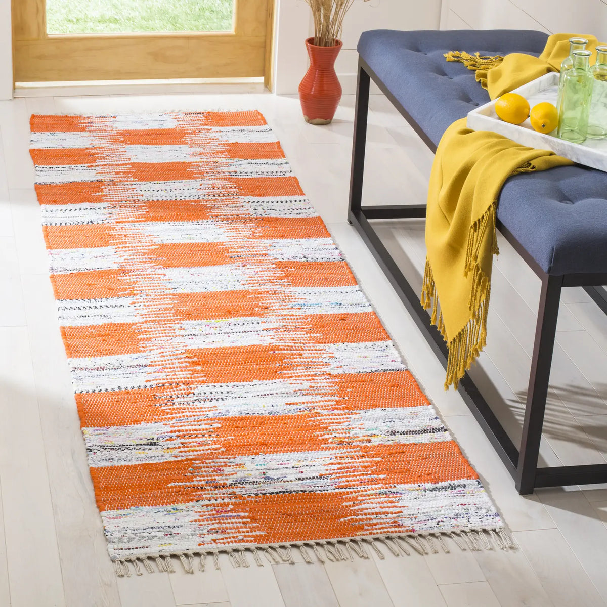 Safavieh Montauk 2'-3" x 7'-0" Rug in Orange / Multi