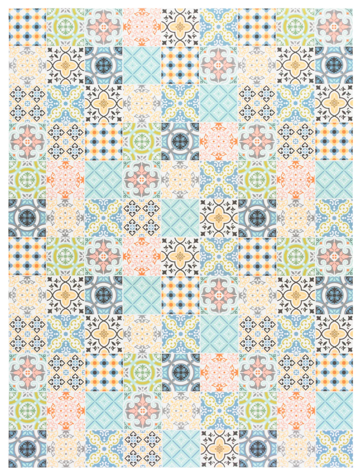 Safavieh Vinyl Floor 3'-10" x 6'-7" Rug in Blue / Yellow
