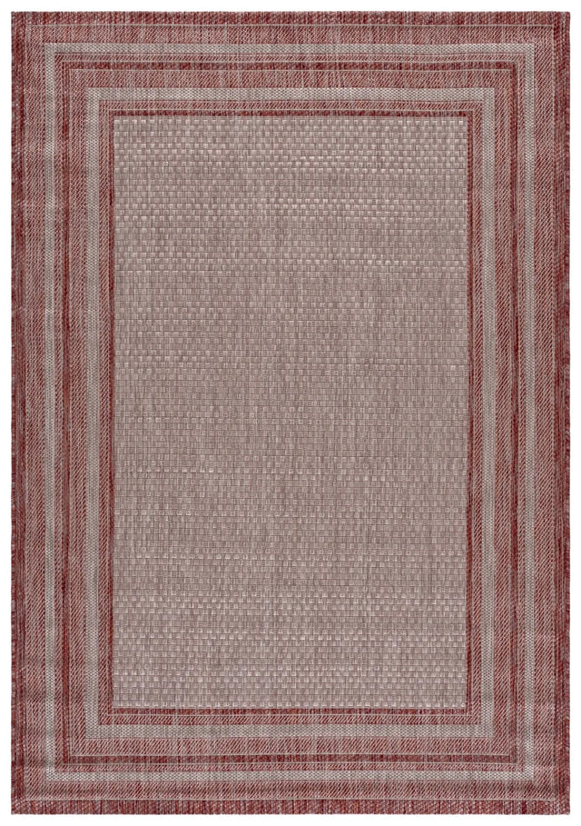 Safavieh Courtyard 5'-3" x 7'-7" Rug in Grey / Red