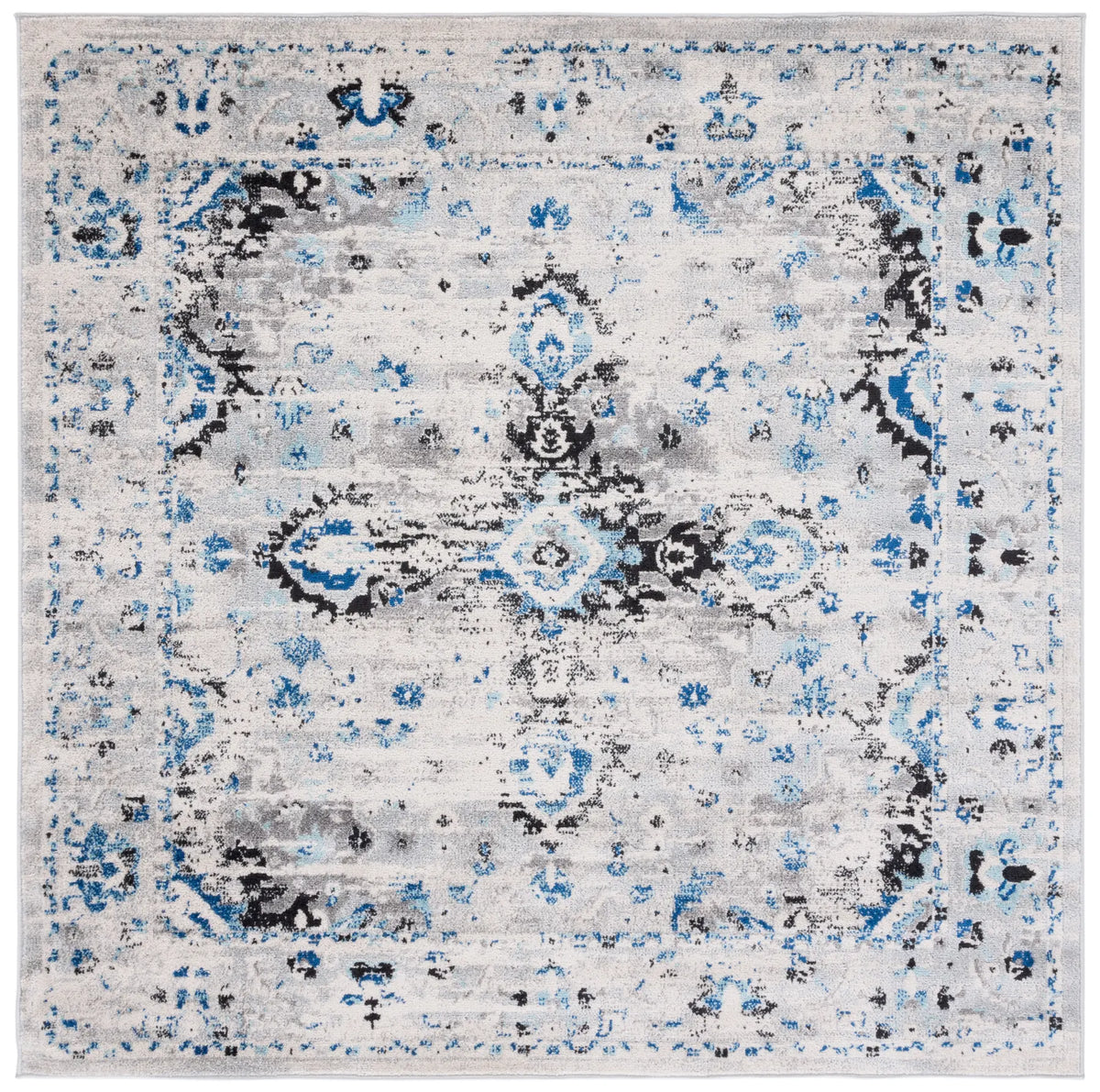 Safavieh Madison 6'-7" x 6'-7" Rug in Ivory / Blue