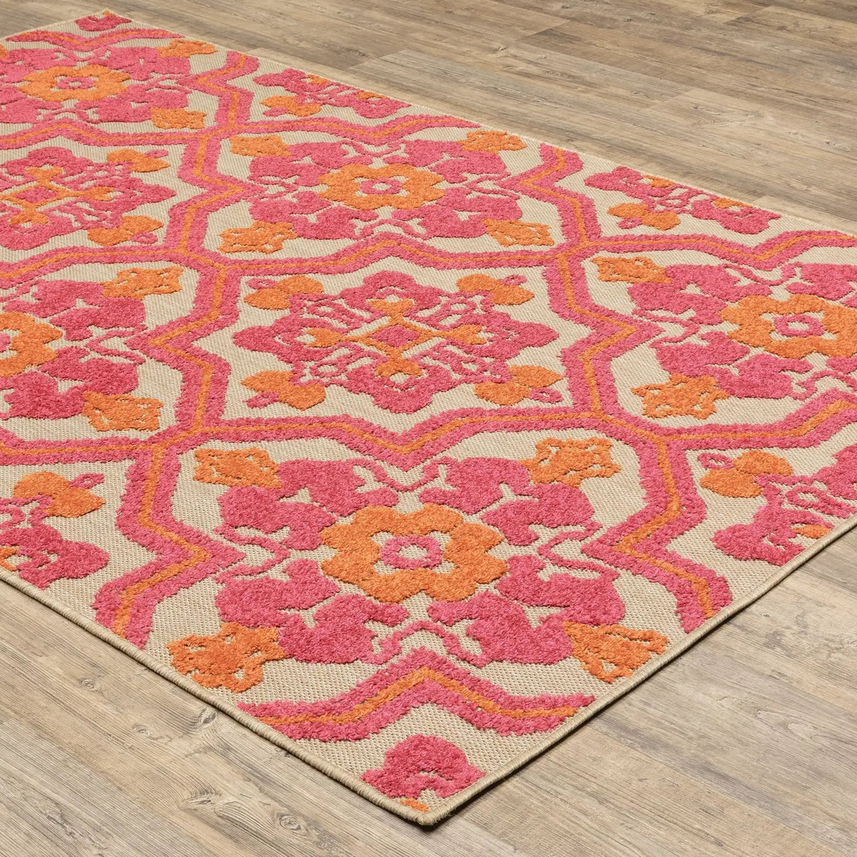 Oriental Weavers Sphinx Cayman 2541V Sand / Pink Rugs - angle detail