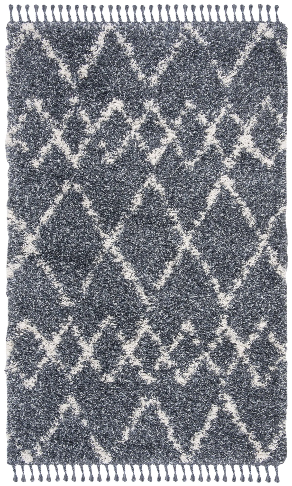 Safavieh Pro Lux Shag 400 4'-0" x 6'-0" Rug in Blue / Creme