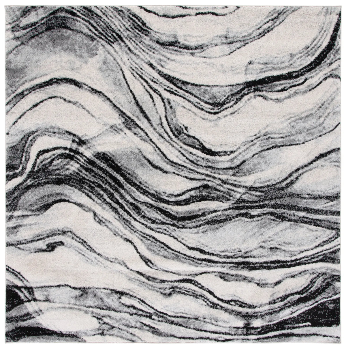 Safavieh Tulum 6'-7" x 6'-7" Rug in Ivory / Black