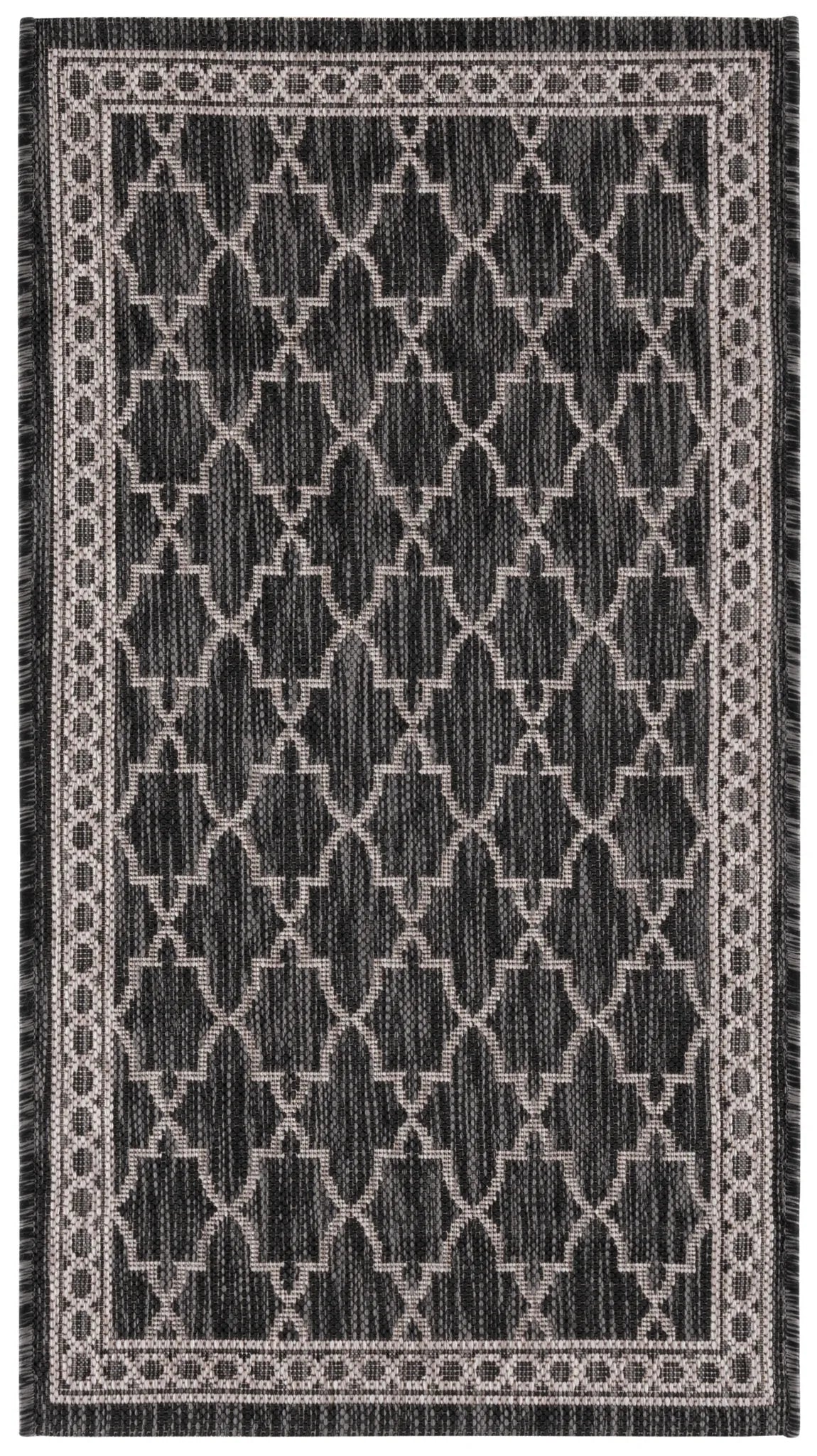 Safavieh Courtyard 2'-0" x 3'-7" Rug in Black / Beige