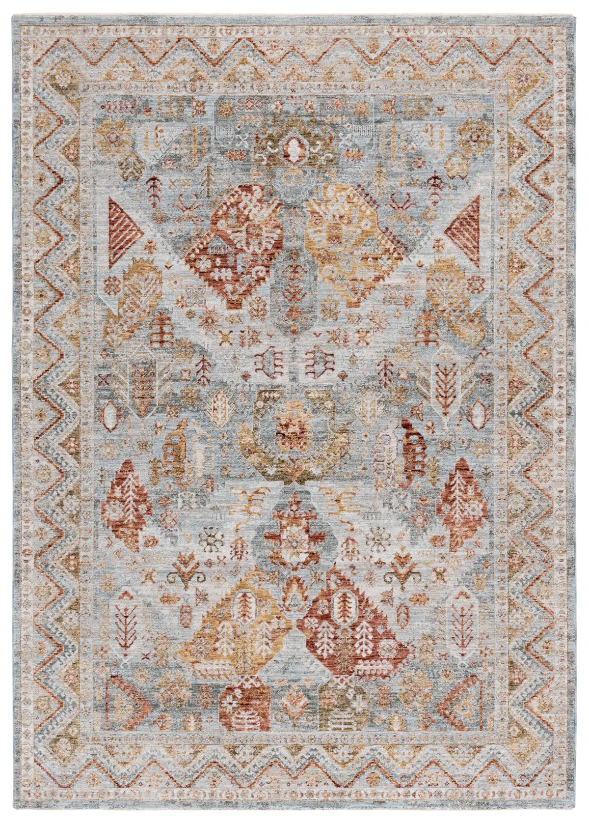 Safavieh Hamilton 4'-0" x 6'-0" Rug in Blue / Gold Rust