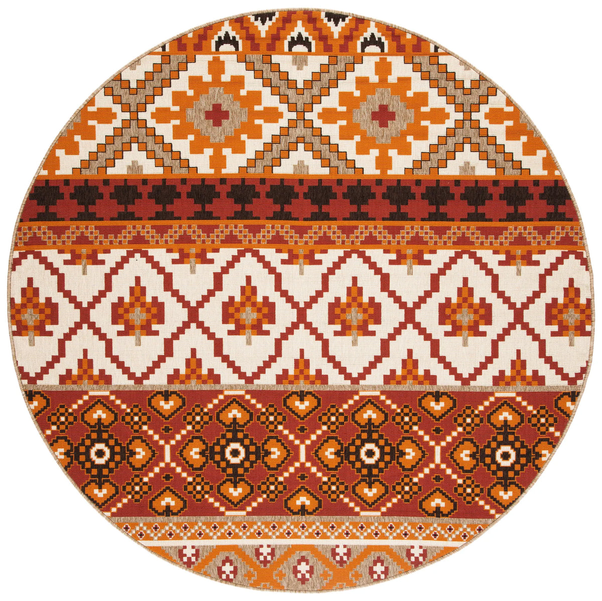 Safavieh Veranda 6'-7" x 6'-7" Rug in Red / Beige