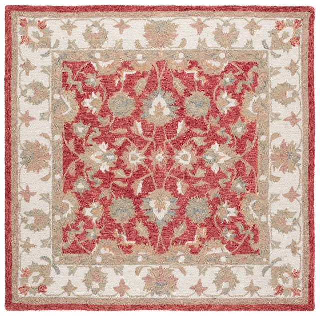 Safavieh Heritage 6'-0" x 6'-0" Rug in Red / Ivory