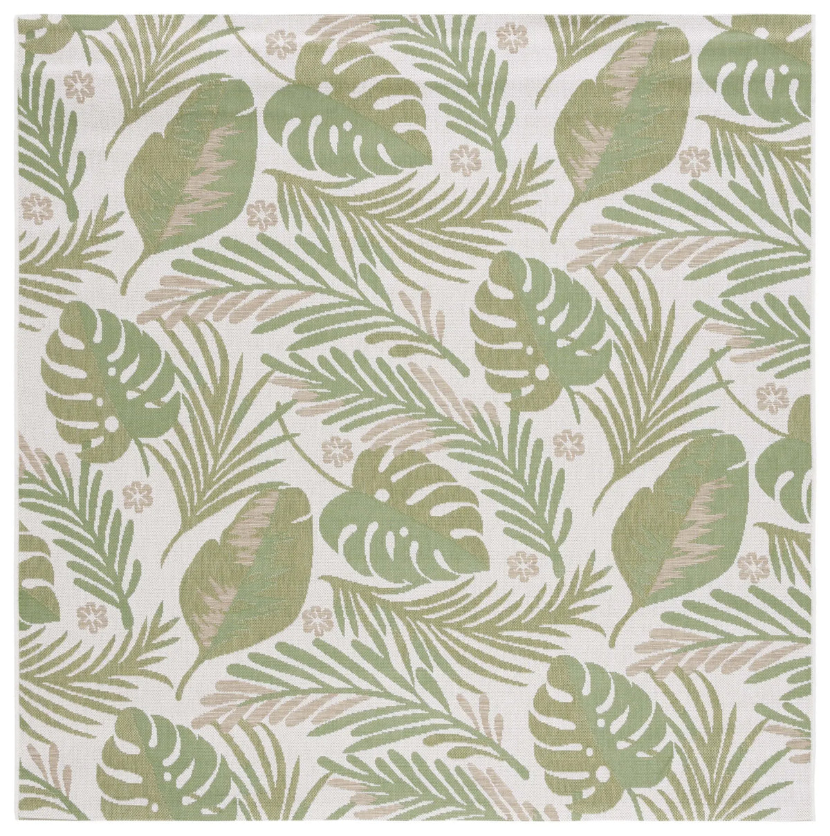 Safavieh Courtyard 6'-7" x 6'-7" Rug in Ivory / Green