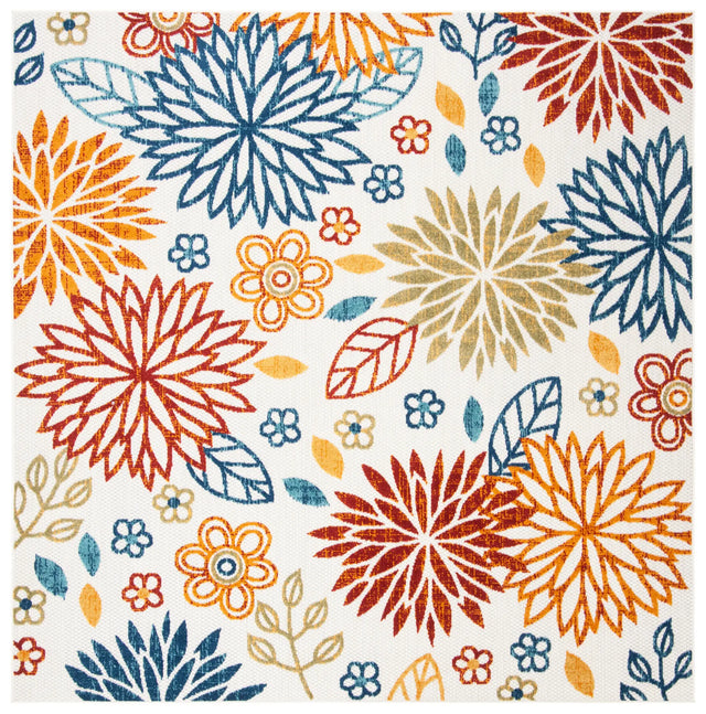 Safavieh Cabana 6'-7" x 6'-7" Rug in Creme / Red