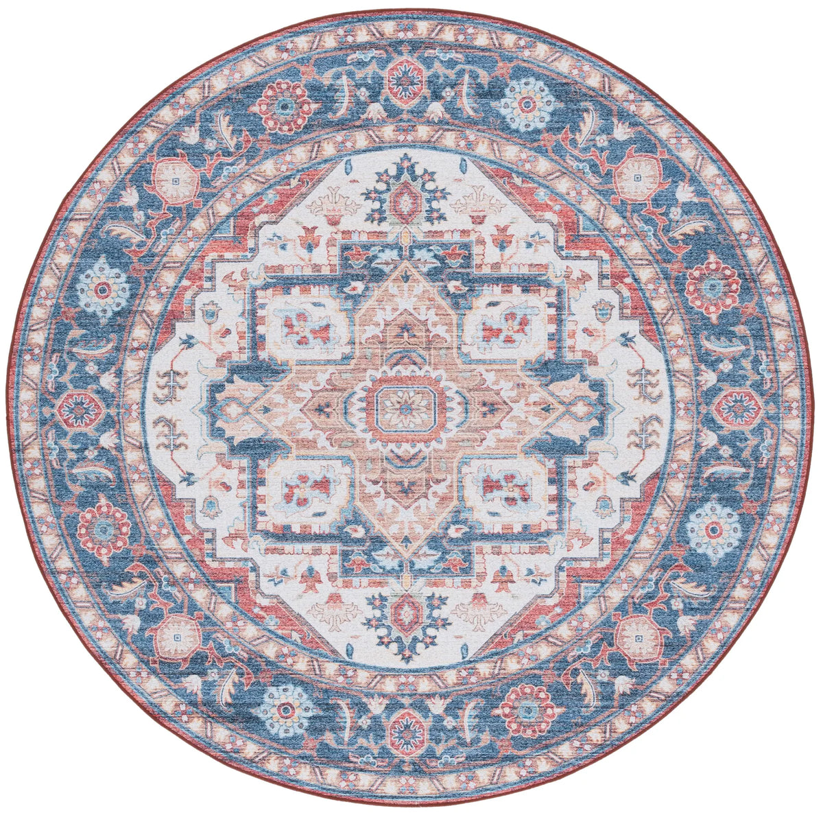Safavieh Tucson 6'-0" x 6'-0" Rug in Rust / Blue