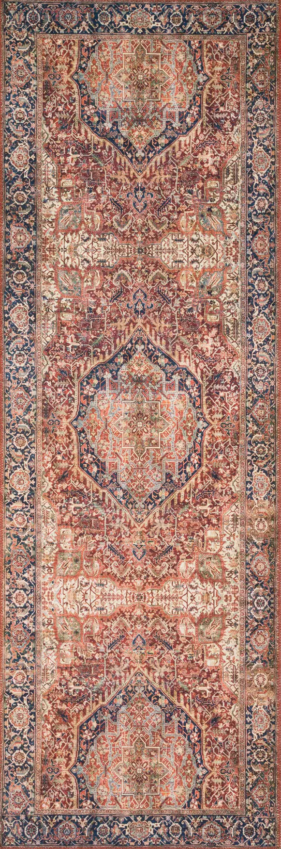 Loloi Layla Lay-08 Red / Navy Rugs - runner flat