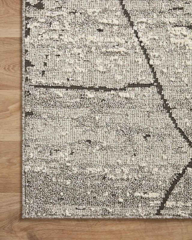 Loloi Fabian Fab-04 Grey/Charcoal Rug - corner on wood