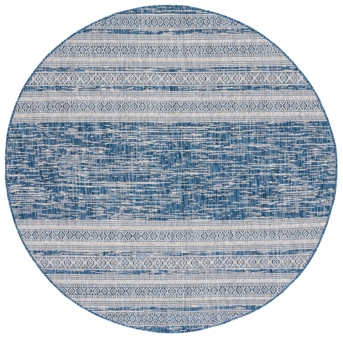 Safavieh Courtyard 6'-7" x 6'-7" Rug in Navy / Grey