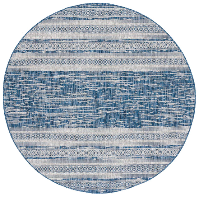 Safavieh Courtyard 6'-7" x 6'-7" Rug in Navy / Grey