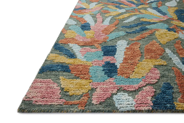 Loloi Tilly TIL-05 Green / Multi Rug - rug corner