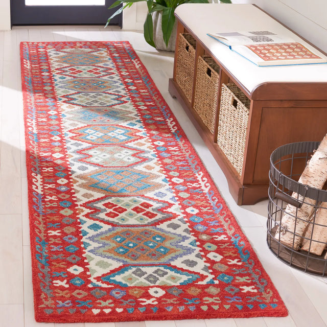Safavieh Aspen 2'-3" x 9'-0" Rug in Red / Ivory