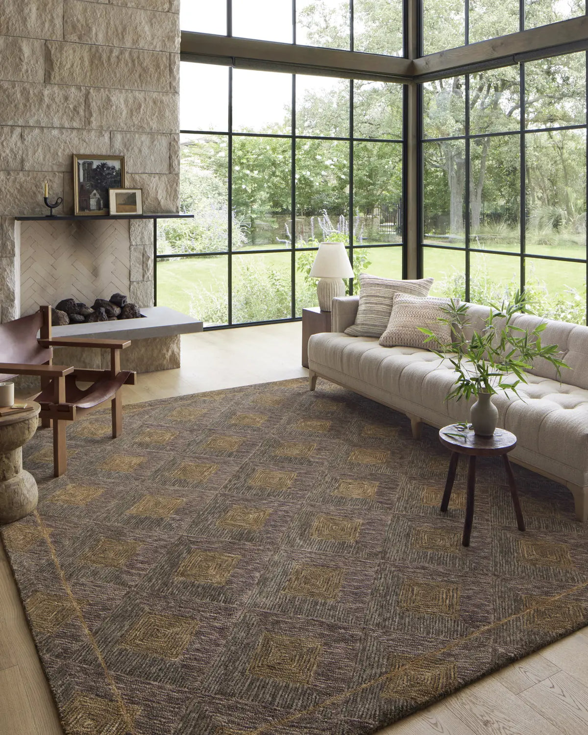 Loloi Varena Var-04 Plum/Gold Rug - room scene 1