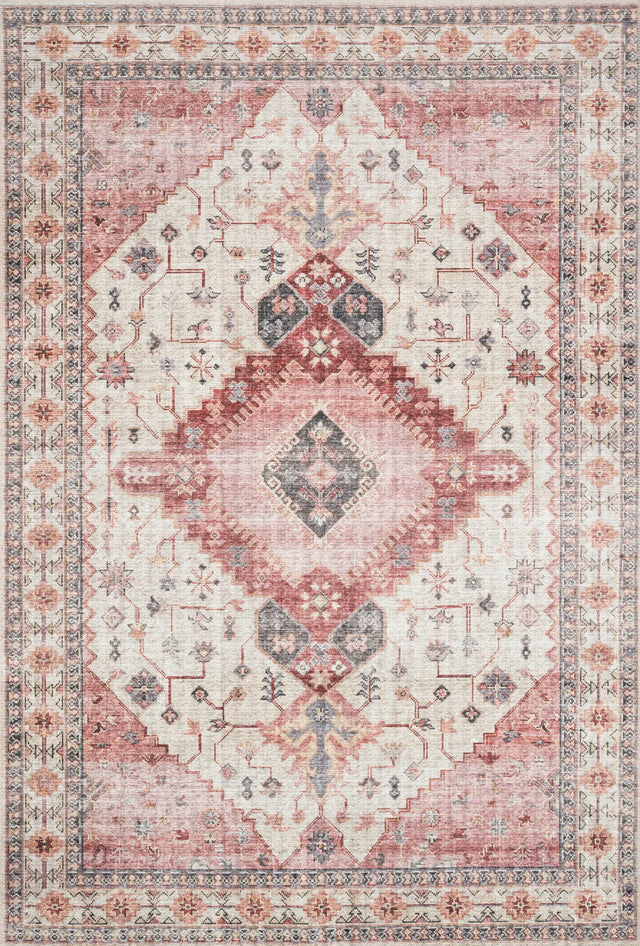 Loloi Skye Sky-02 Ivory/Berry Rugs - main flat
