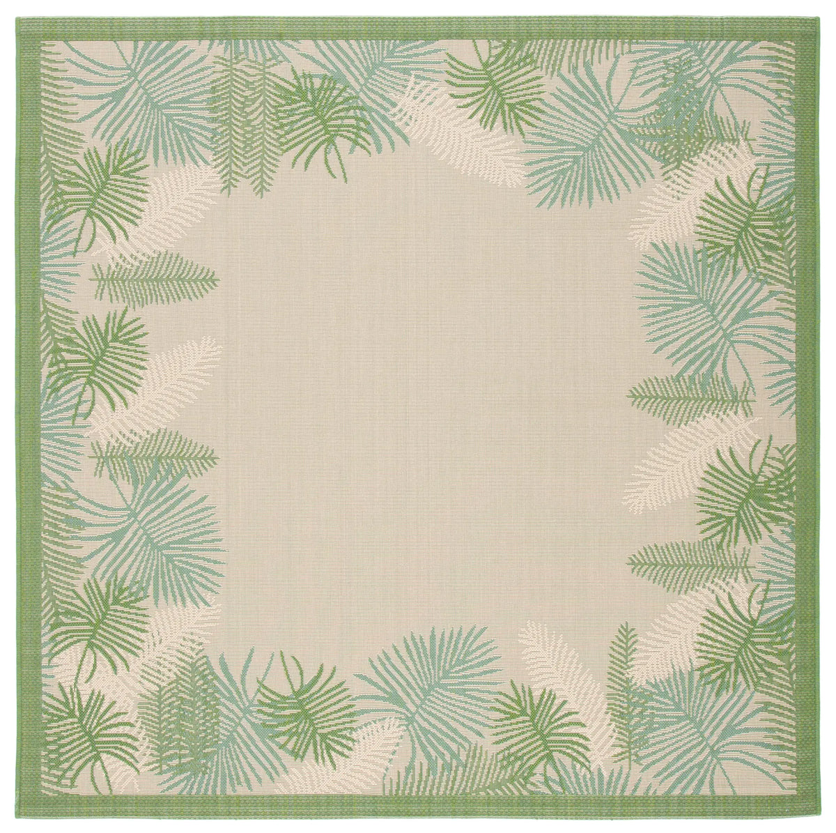 Safavieh Courtyard 6'-7" x 6'-7" Rug in Cream / Green