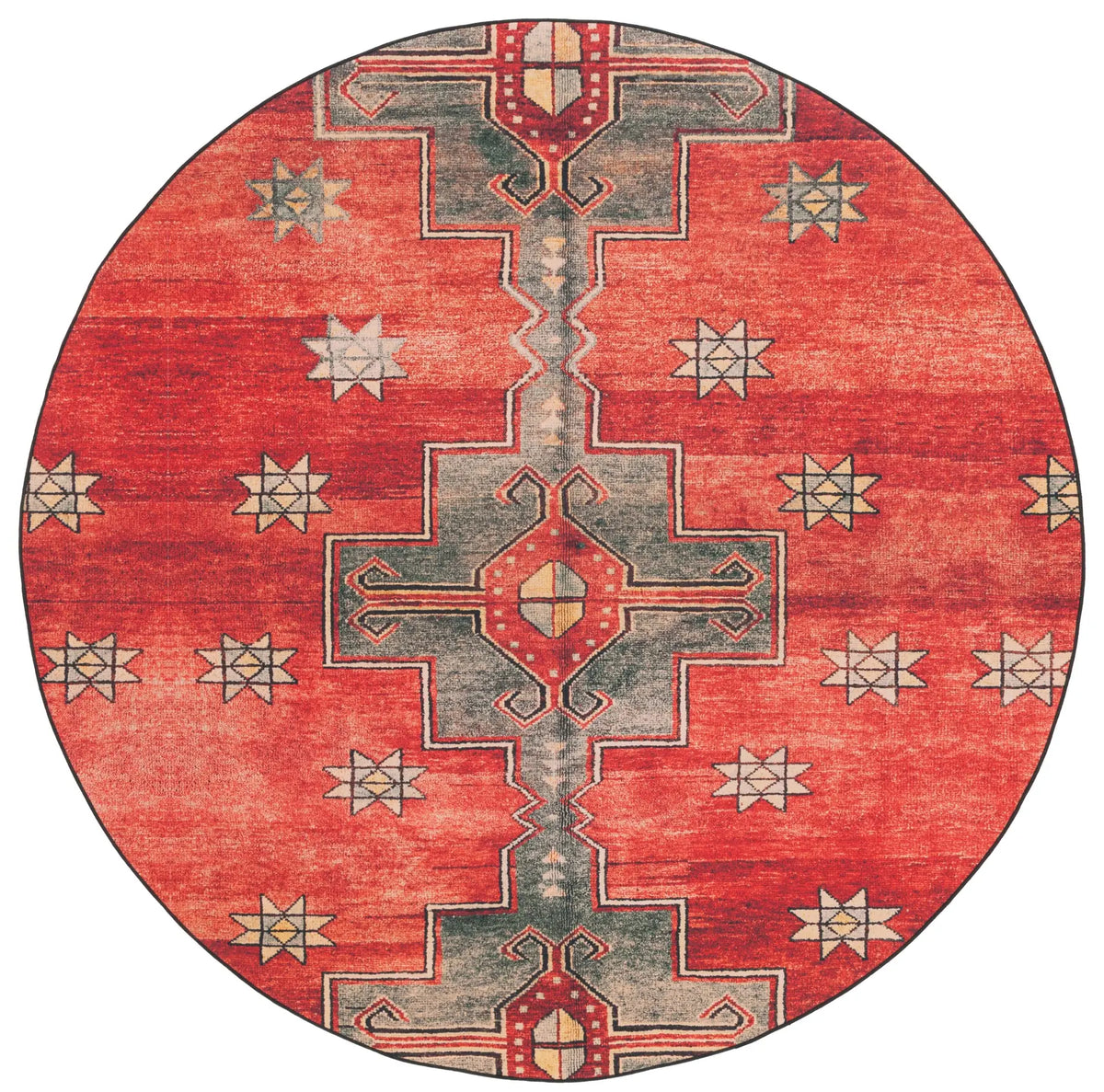 Safavieh Tucson 6'-0" x 6'-0" Rug in Rust / Green