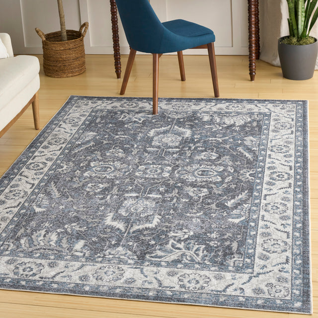 Nourison Astra Machine Washable ASW20 Machine Made Slate Rug