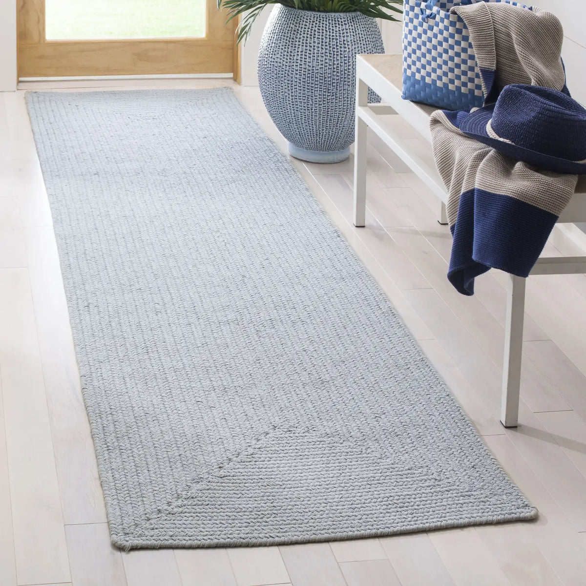 Safavieh Braided 2'-3" x 6'-0" Rug in Light Blue