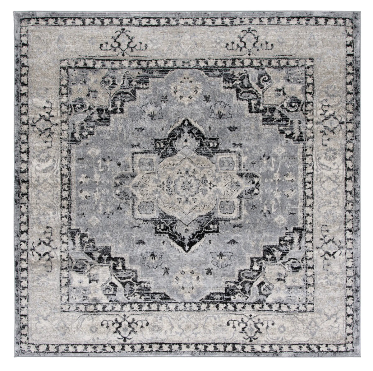 Safavieh Brentwood 6'-7" x 6'-7" Rug in Silver / Black