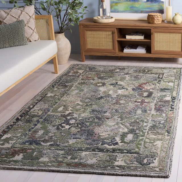 Safavieh Marquee 4'-0" x 6'-0" Rug in Green / Beige