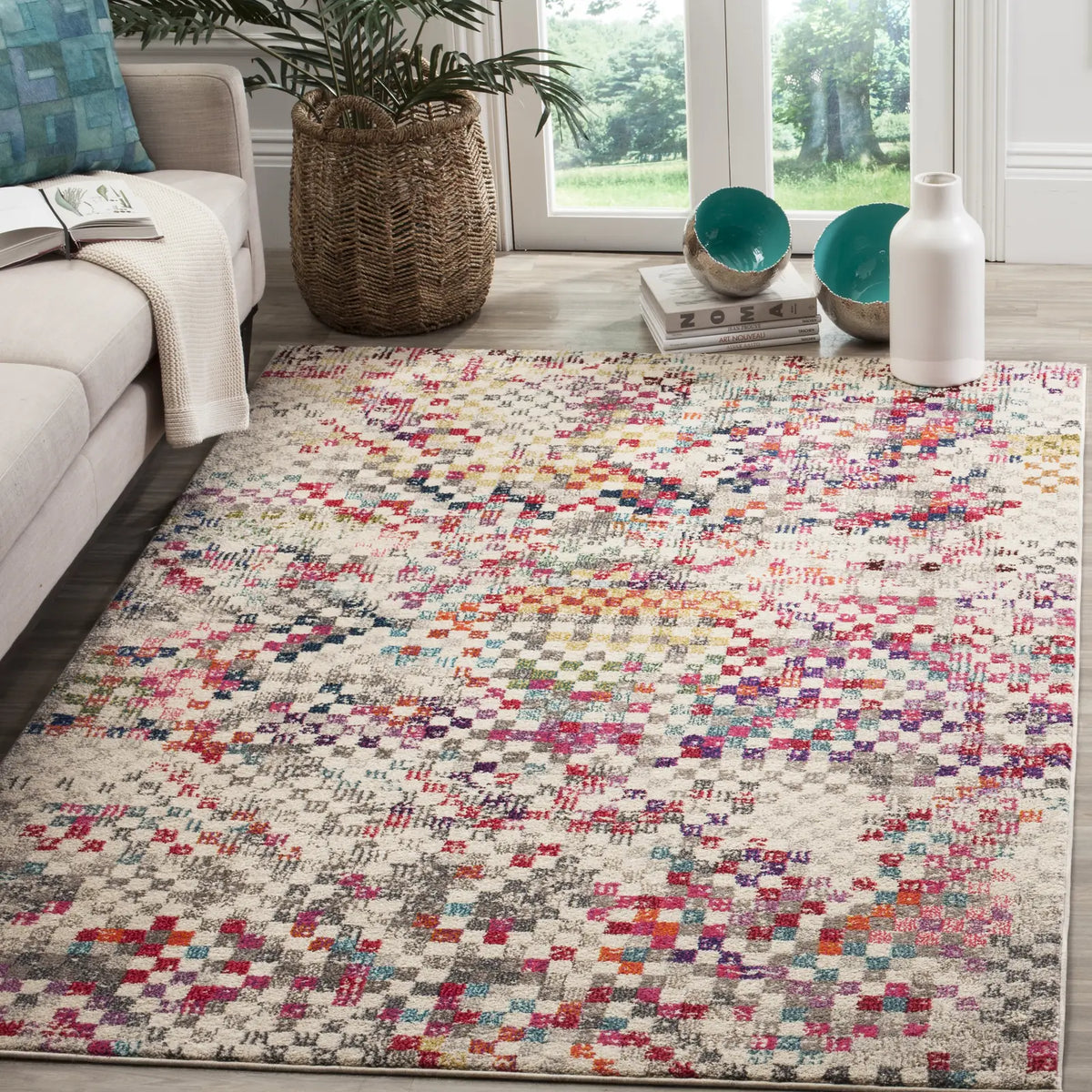 Safavieh Monaco 4'-0" x 5'-7" Rug in Grey / Multi