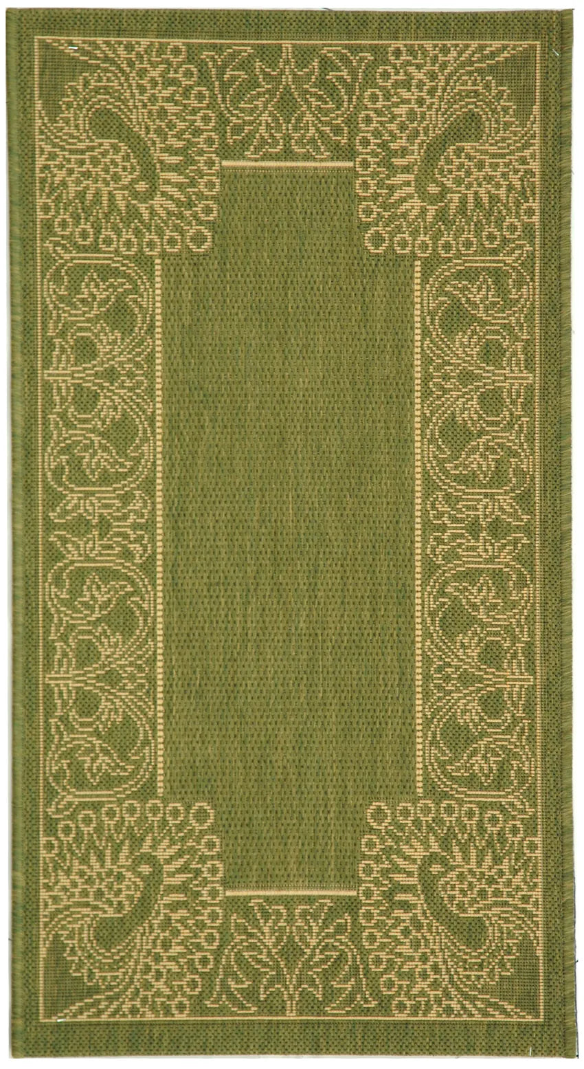 Safavieh Courtyard 2'-0" x 3'-7" Rug in Olive / Natural