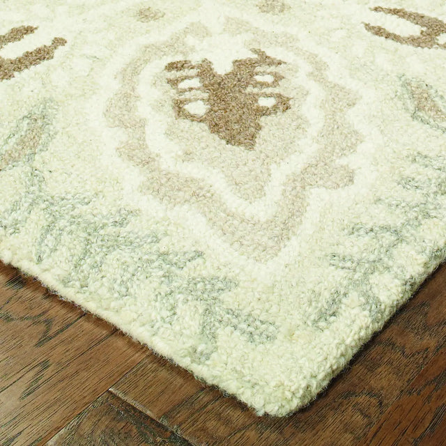Oriental Weavers Sphinx Craft 93000 Sand / Ash Rugs - corner detail