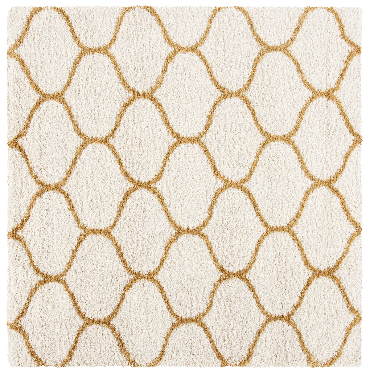 Safavieh Hudson Shag 7'-0" x 7'-0" Rug in Ivory / Gold