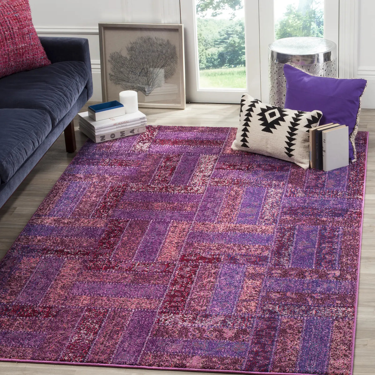 Safavieh Monaco 4'-0" x 5'-7" Rug in Purple / Multi