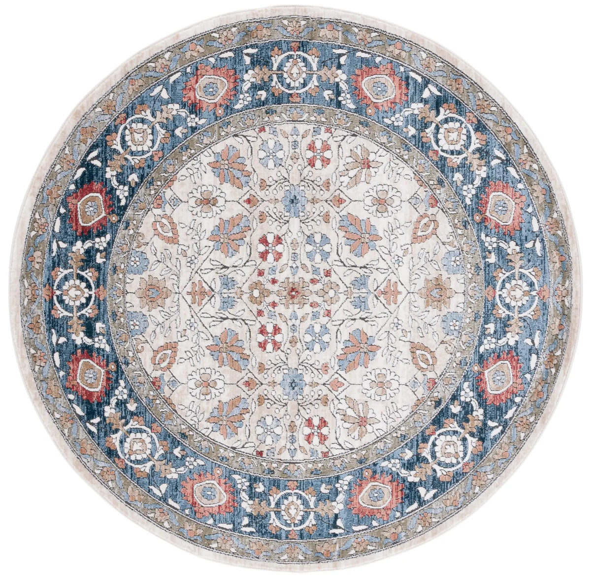 Safavieh Rosewood 6'-7" x 6'-7" Rug in Ivory / Blue