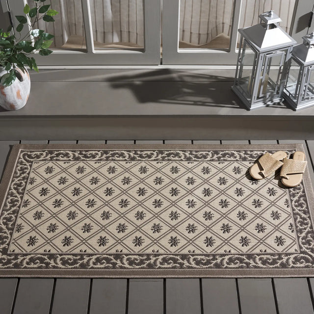 Safavieh Courtyard 2'-7" x 5'-0" Rug in Beige / Dark Beig