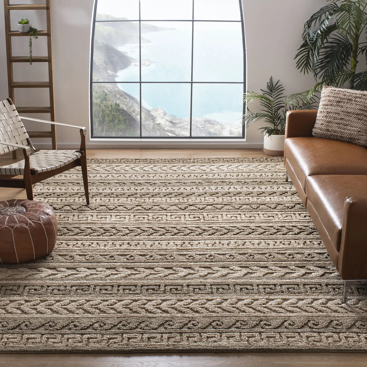 Safavieh Natural Fiber 8'-0" x 10'-0" Rug in Green / Ivory