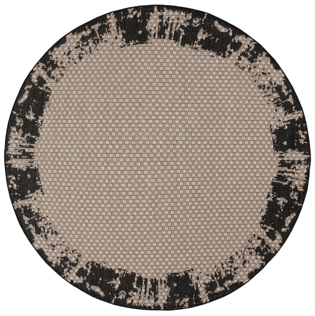 Safavieh Beach House 6'-7" x 6'-7" Rug in Black / Beige