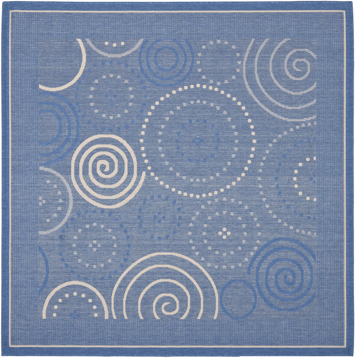 Safavieh Courtyard 6'-7" x 6'-7" Rug in Blue / Natural