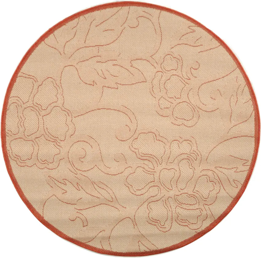 Safavieh Courtyard 5'-3" x 5'-3" Rug in Natural / Terra
