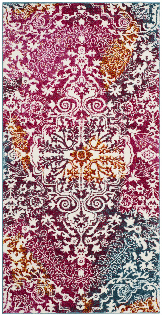 Safavieh Watercolor 2'-7" x 5'-0" Rug in Ivory / Fuchsia