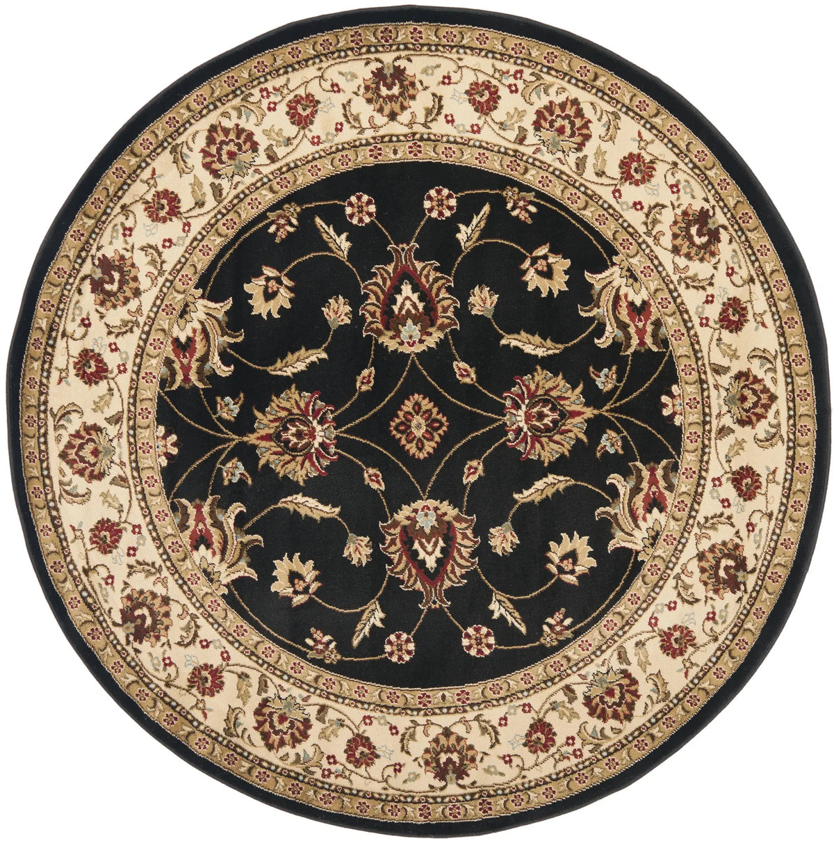 Safavieh Lyndhurst 5'-3" x 5'-3" Rug in Black / Ivory