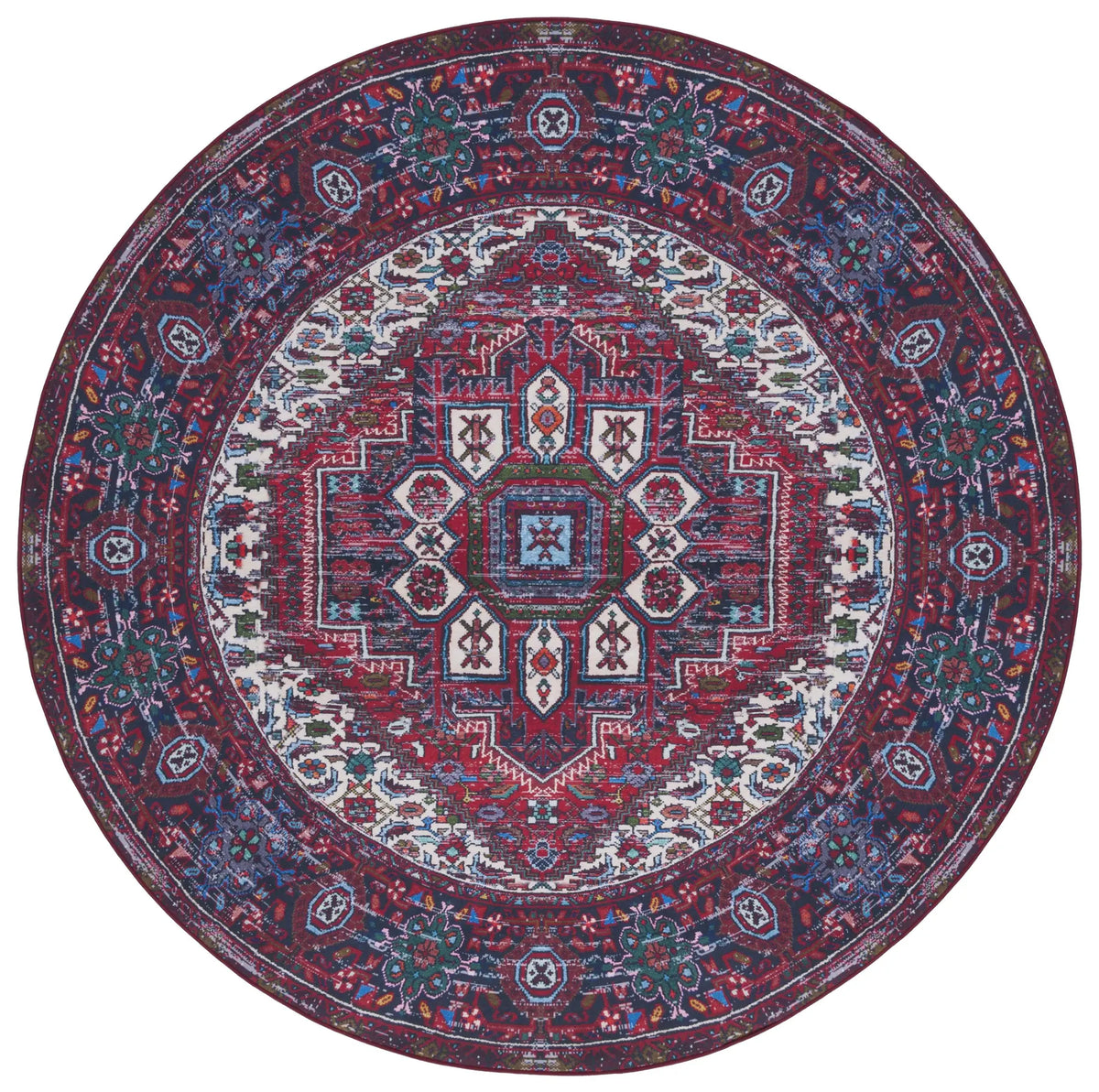Safavieh Tucson 6'-0" x 6'-0" Rug in Red / Blue
