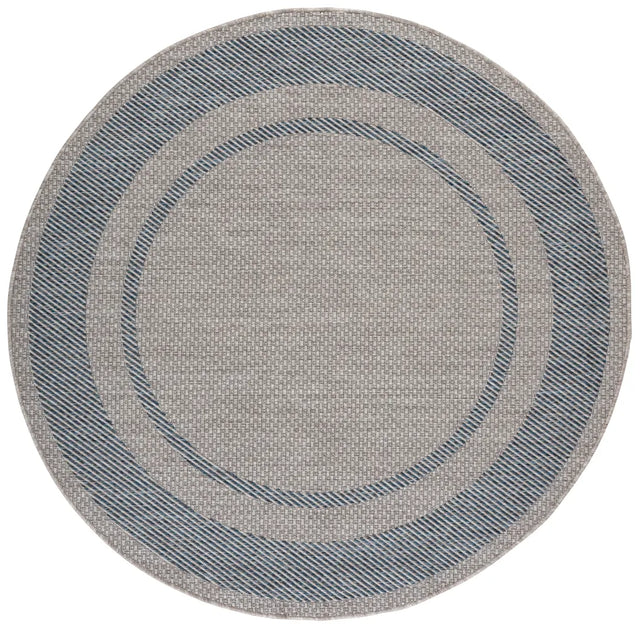 Safavieh Courtyard 6'-7" x 6'-7" Rug in Grey / Navy
